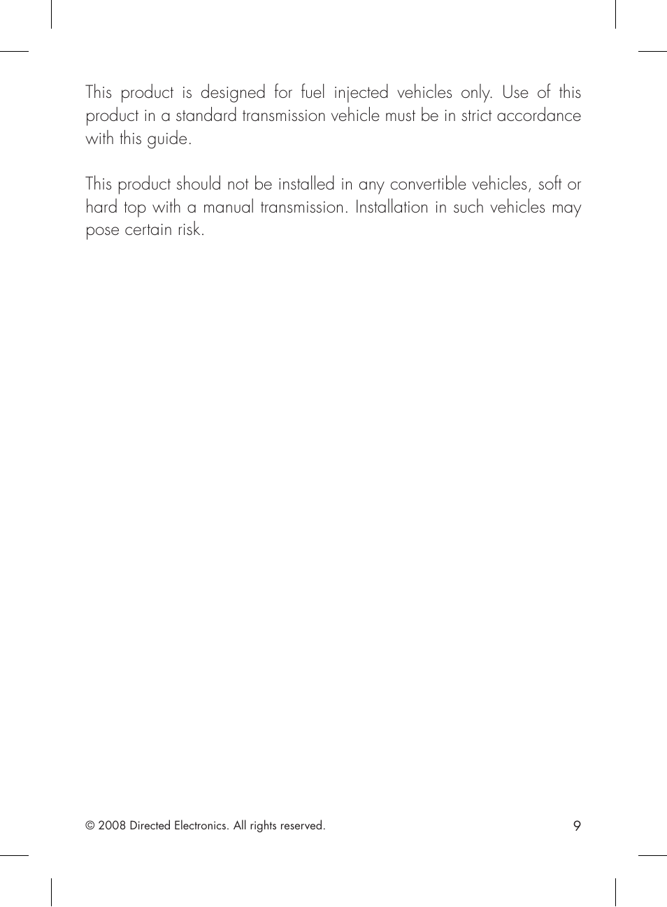 Directed Electronics 1601 User Manual | Page 9 / 52