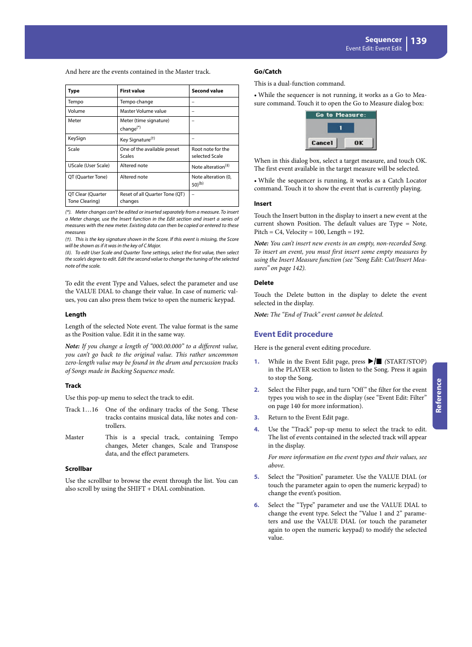 Event edit procedure | KORG Pa300 Arranger User Manual | Page 143 / 378