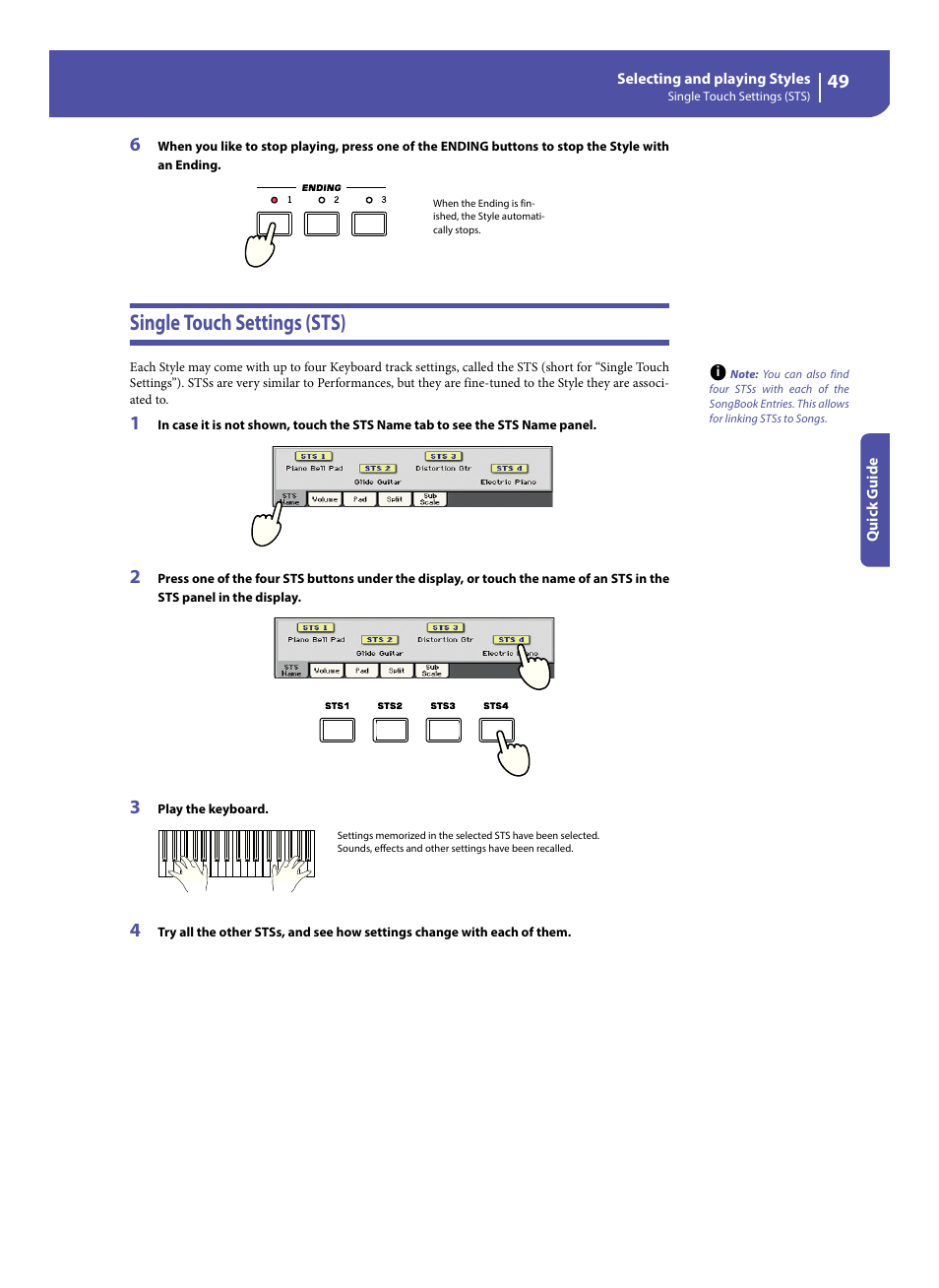 Single touch settings (sts) | KORG Pa300 Arranger User Manual | Page 53 / 378