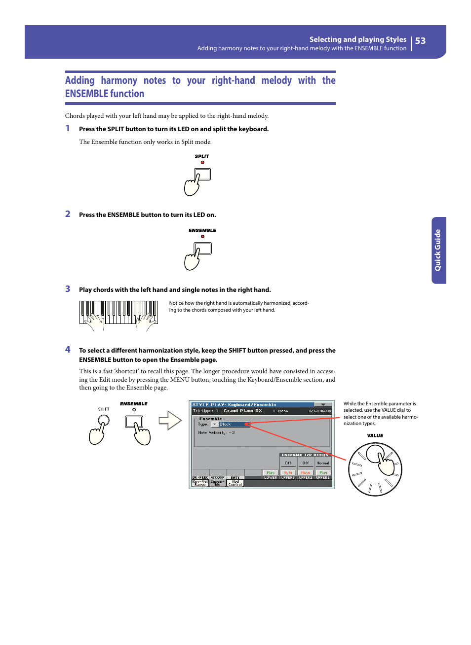 The ensemble function | KORG Pa300 Arranger User Manual | Page 57 / 378