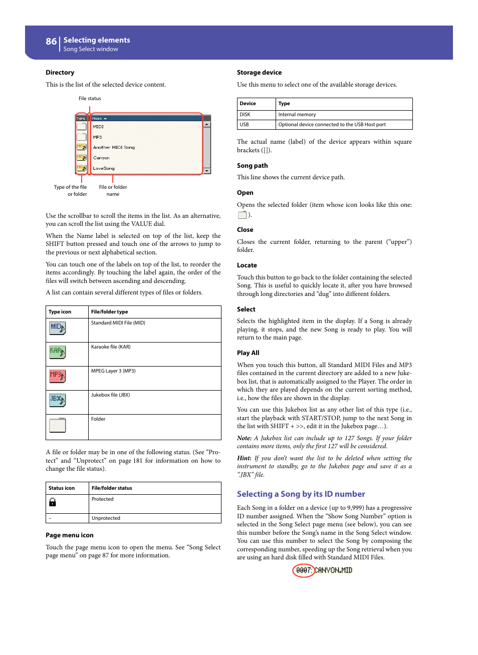 Selecting a song by its id number | KORG Pa300 Arranger User Manual | Page 90 / 378