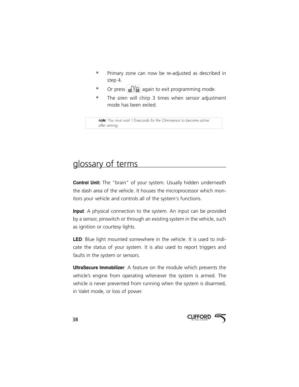 Glossary of terms | Directed Electronics 750 User Manual | Page 41 / 45