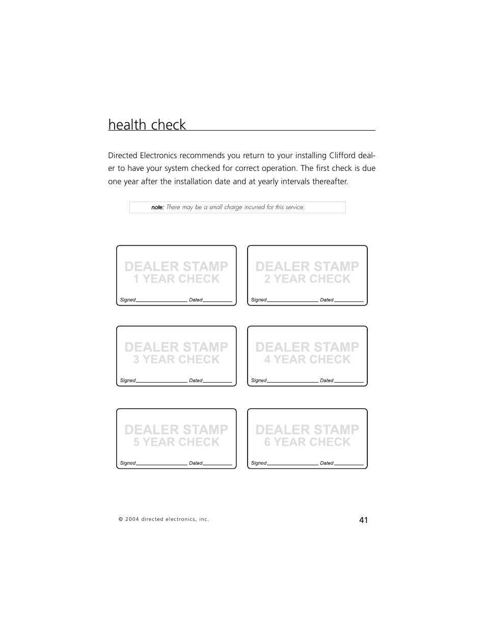Health check | Directed Electronics 750 User Manual | Page 44 / 45