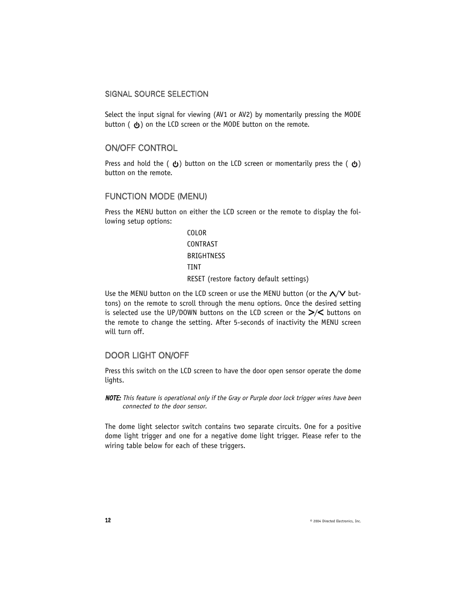 Directed Electronics OHV 1000 User Manual | Page 12 / 16