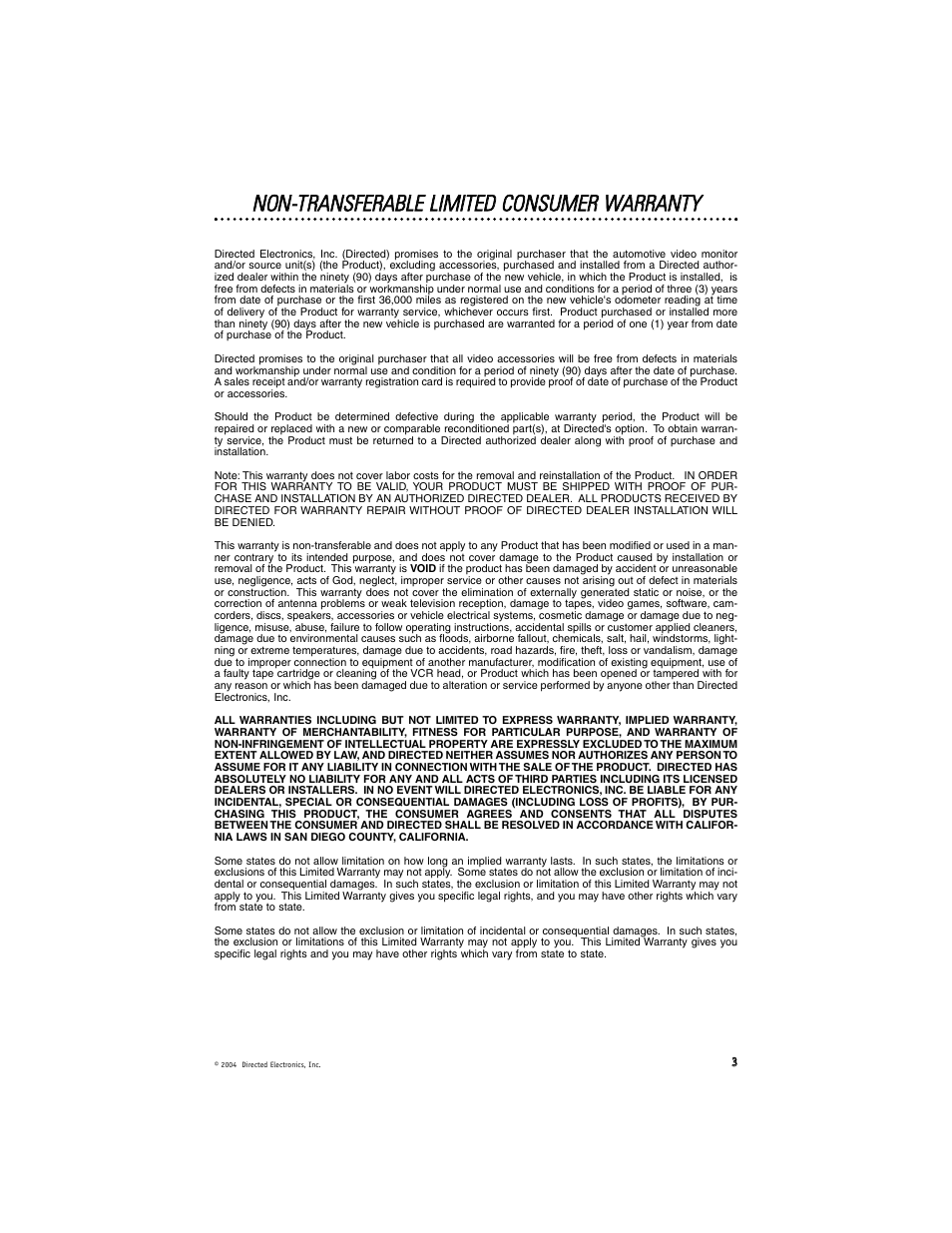 Directed Electronics OHV 1000 User Manual | Page 3 / 16