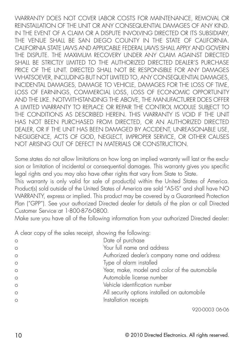 Directed Electronics SMARTSTART 3000 User Manual | Page 14 / 16
