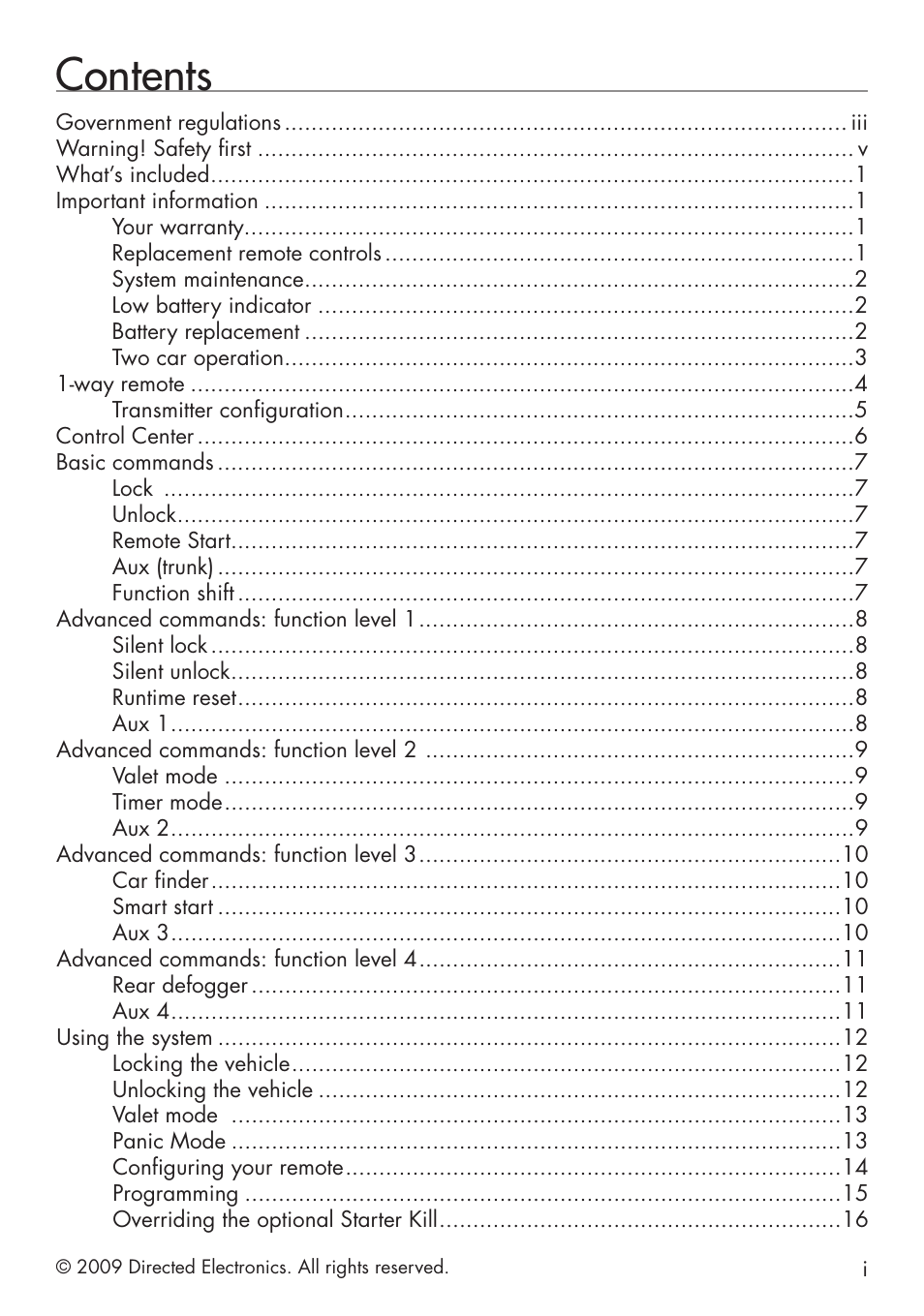 Directed Electronics VIPER 5101 User Manual | Page 3 / 44