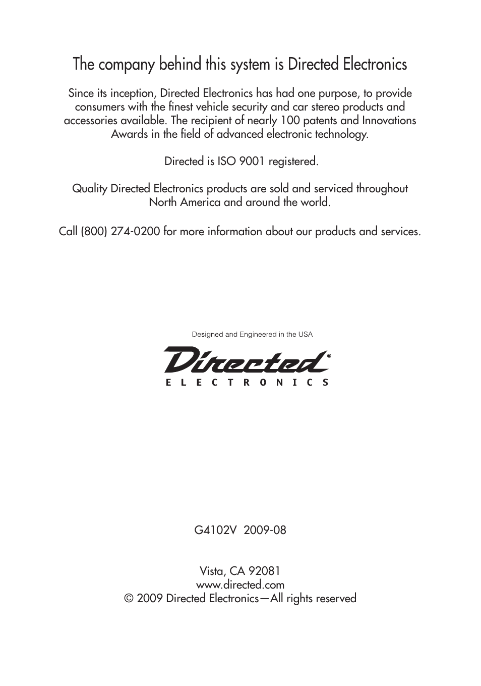 Directed Electronics VIPER 5101 User Manual | Page 44 / 44