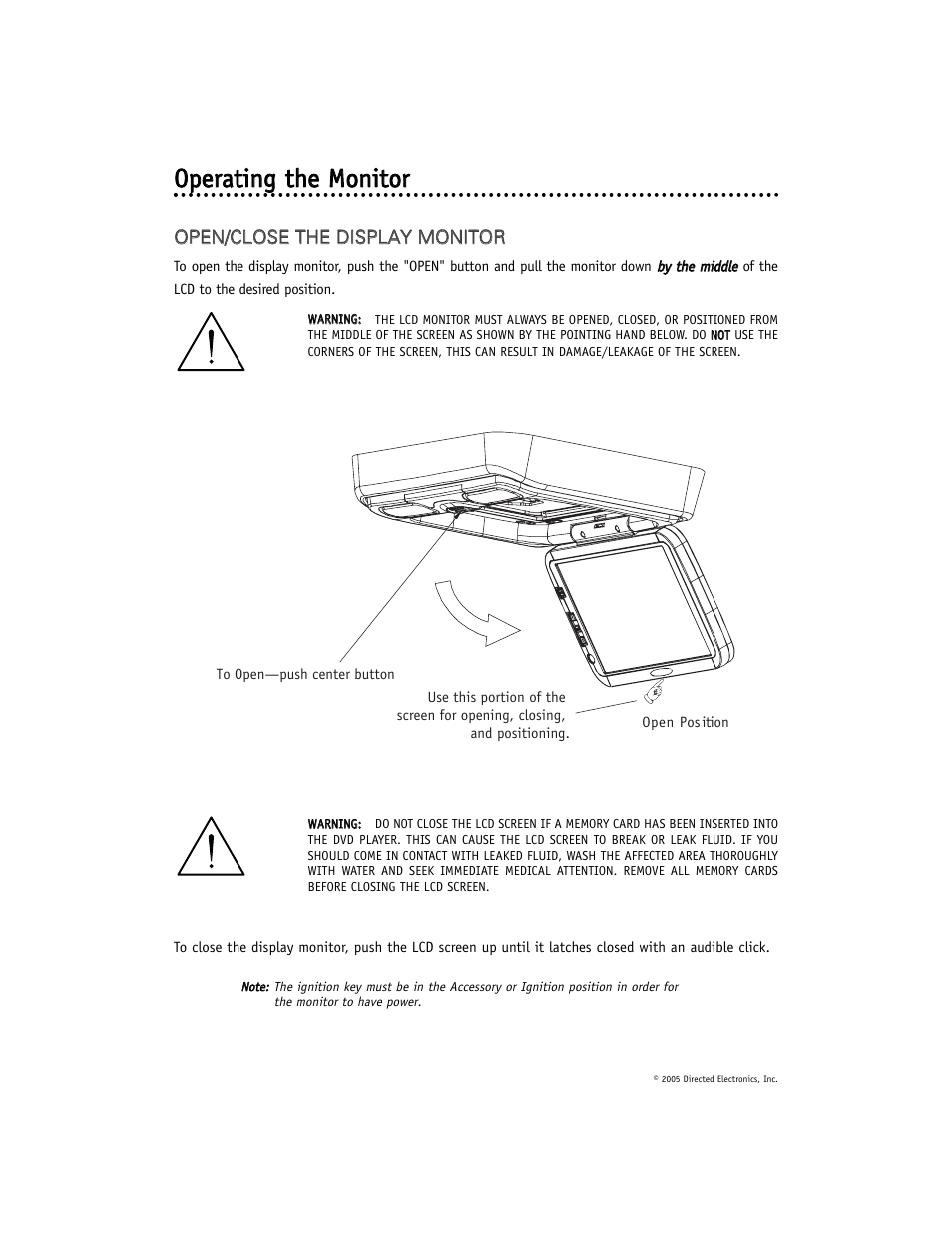 Oop peerraattiin ng g tth hee m mo on niitto orr | Directed Electronics OHD901 User Manual | Page 20 / 42