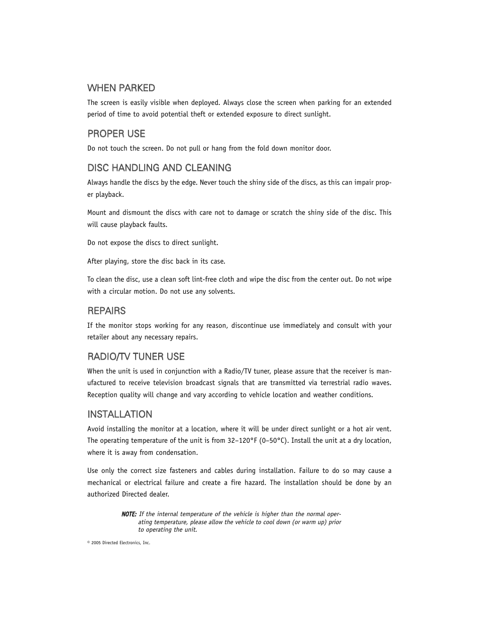 Directed Electronics OHD901 User Manual | Page 7 / 42