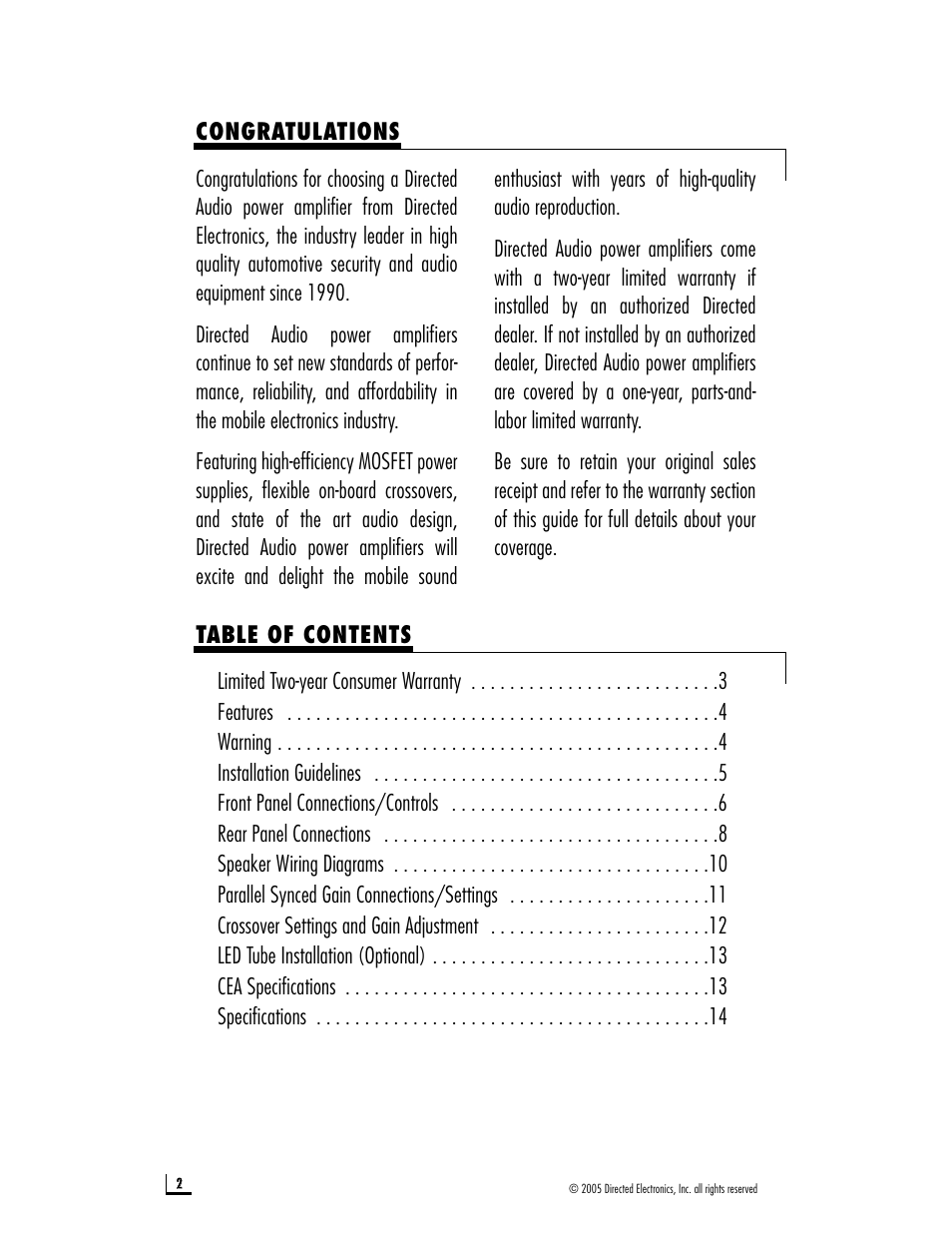 Directed Electronics D800 User Manual | Page 2 / 15