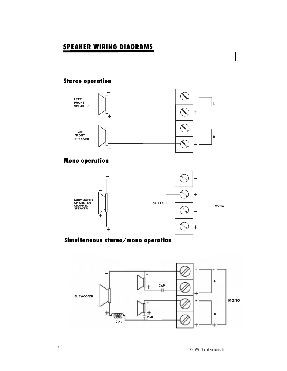 Speaker wiring diagrams | Directed Electronics 150 User Manual | Page 8 / 12