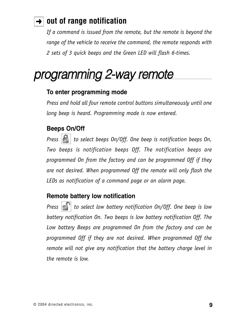 Directed Electronics 120XV User Manual | Page 12 / 42