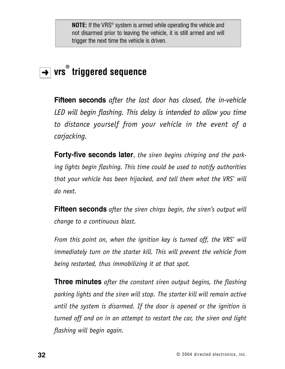 Triggered sequence | Directed Electronics 120XV User Manual | Page 35 / 42