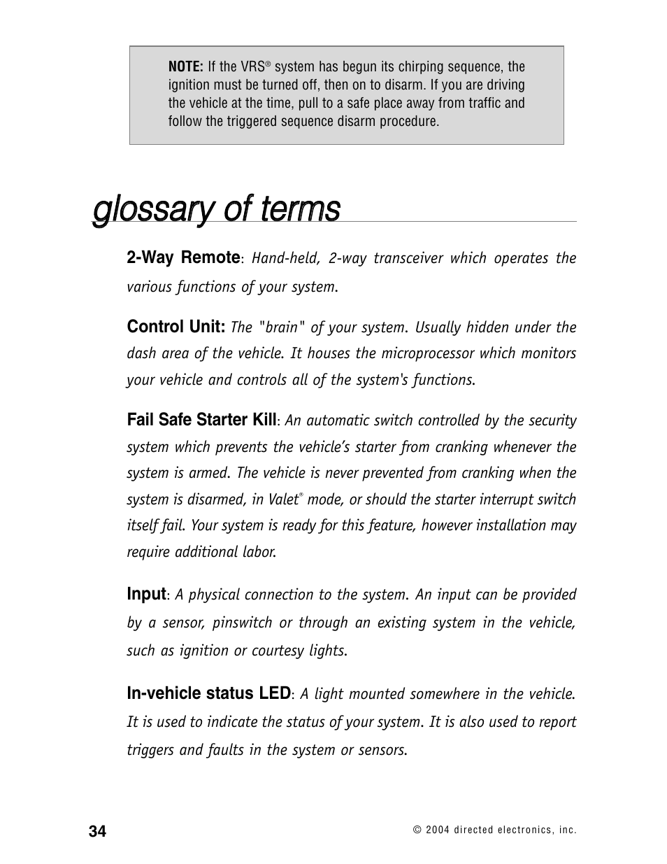 Directed Electronics 120XV User Manual | Page 37 / 42