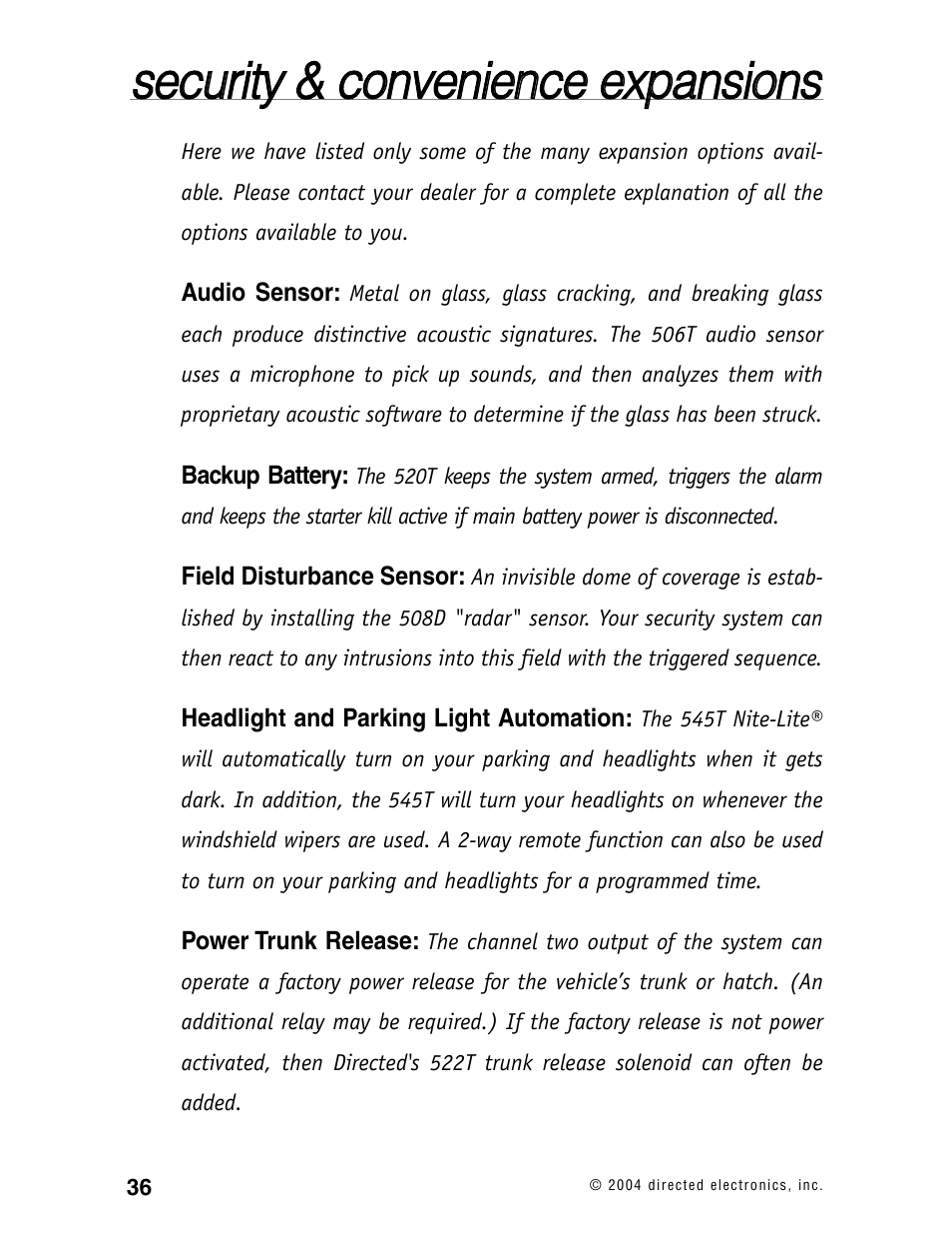 Directed Electronics 120XV User Manual | Page 39 / 42