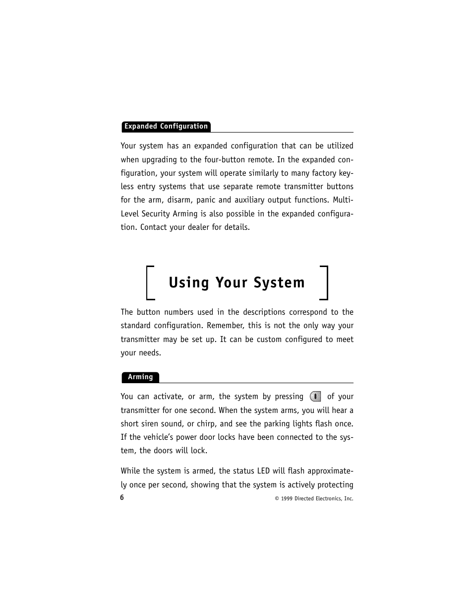Using your system | Directed Electronics 429 Series User Manual | Page 10 / 40