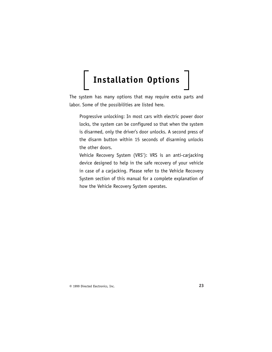 Installation options | Directed Electronics 429 Series User Manual | Page 27 / 40