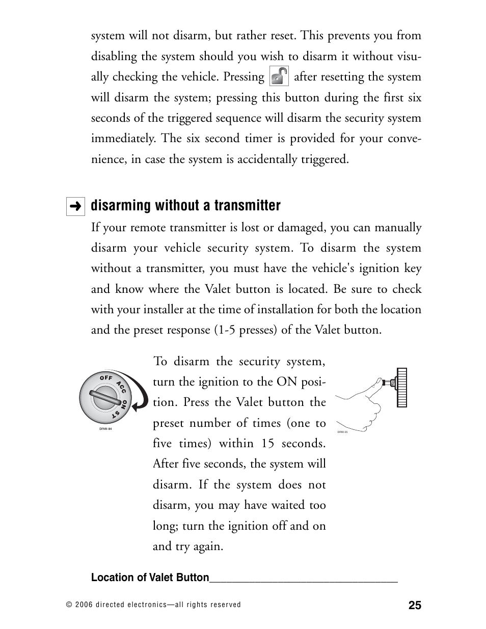 Disarming without a transmitter | Directed Electronics Model 990 User Manual | Page 28 / 57
