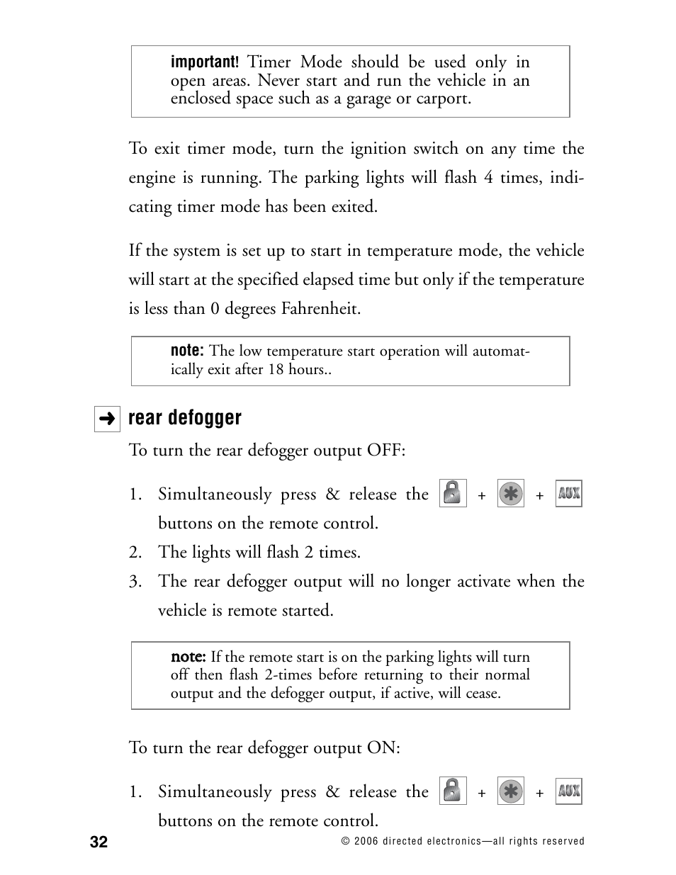 Rear defogger | Directed Electronics Model 990 User Manual | Page 35 / 57