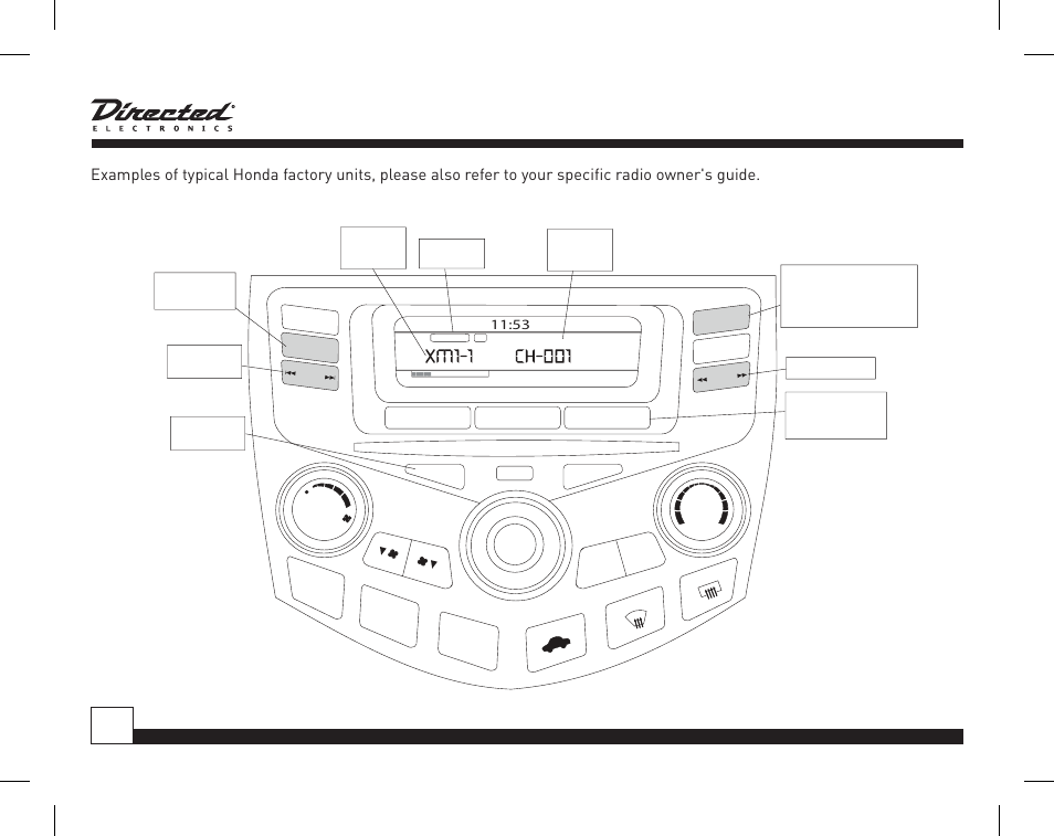 Xm1-1, 001 - hits1 pop music name music title, Channel category name title | Directed Electronics Honda/Acura SIRIUS Interface HON-SC1 User Manual | Page 16 / 20