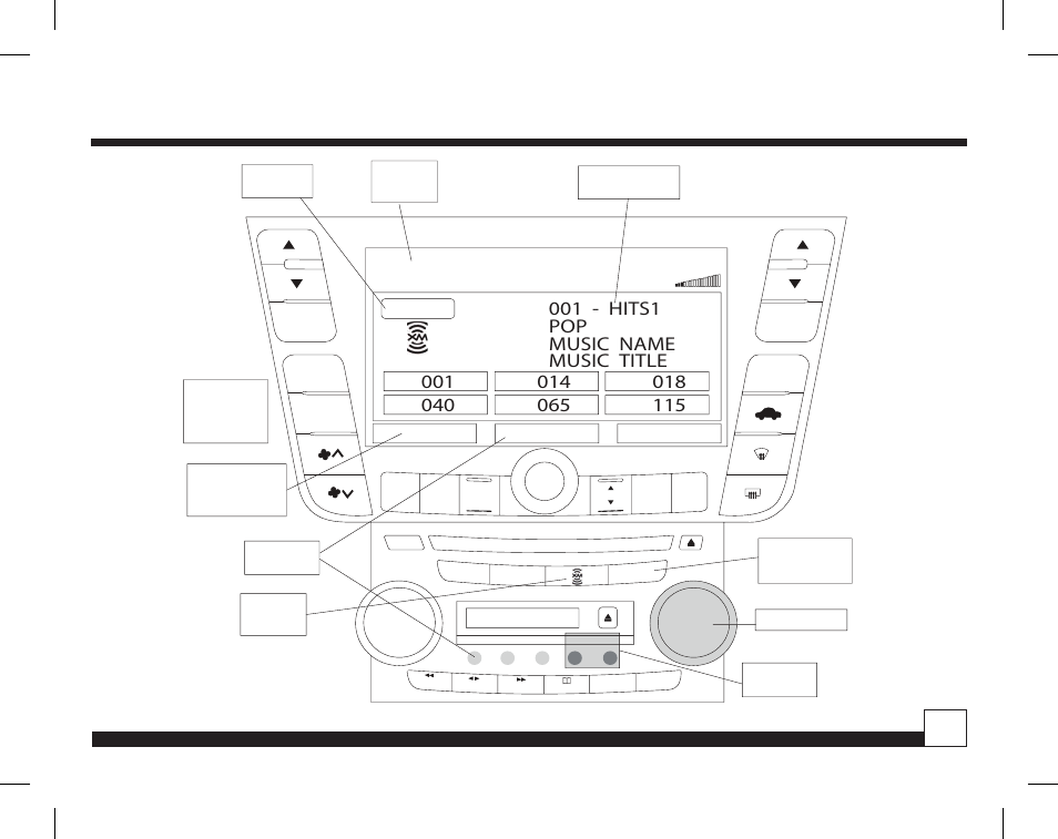 Desktop docking station, Xm1-1, Honda/acura sirius interface | 001 - hits1 pop music name music title, Channel category name title | Directed Electronics Honda/Acura SIRIUS Interface HON-SC1 User Manual | Page 17 / 20