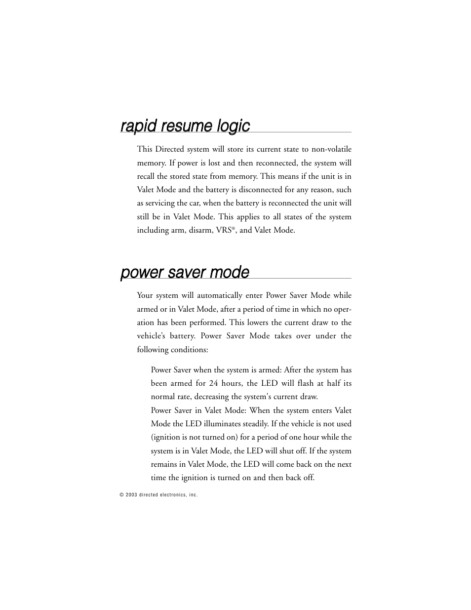 Rra ap piid d rre essu um me e llo og giic c, Ppo ow we err ssa avve err m mo od de e | Directed Electronics Model 690XV User Manual | Page 32 / 47