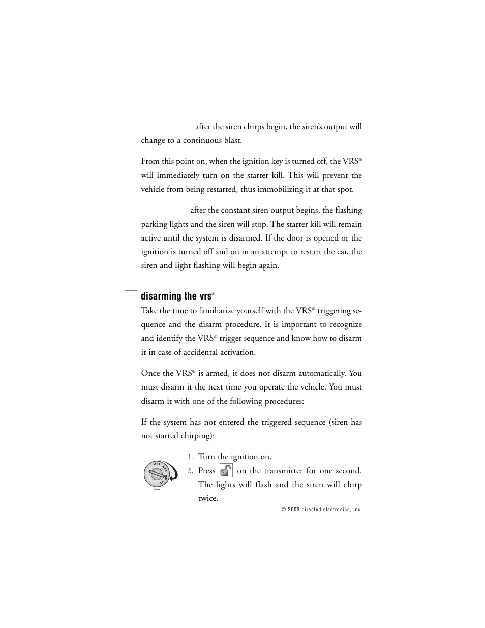 Disarming the vrs | Directed Electronics Model 690XV User Manual | Page 39 / 47