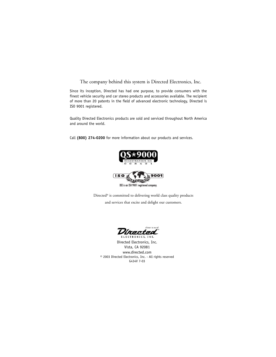Directed Electronics Model 690XV User Manual | Page 47 / 47