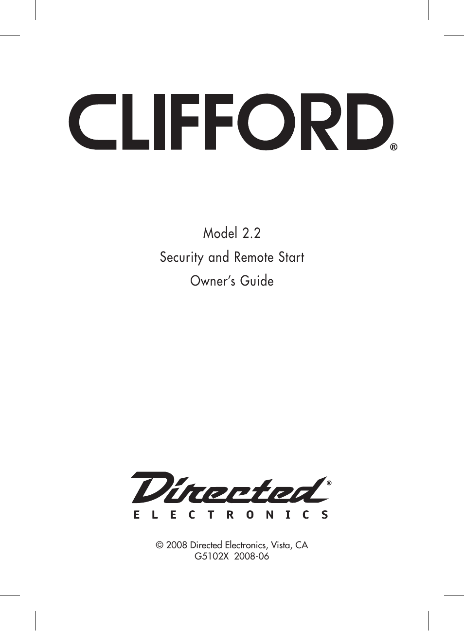 Directed Electronics 2.2 User Manual | 52 pages