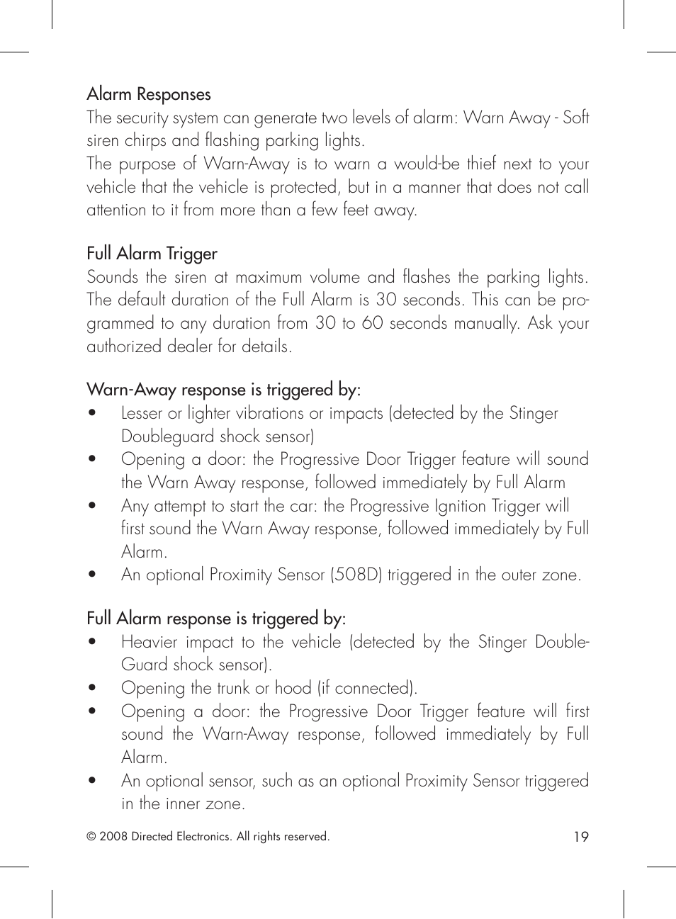 Directed Electronics 2.2 User Manual | Page 19 / 52