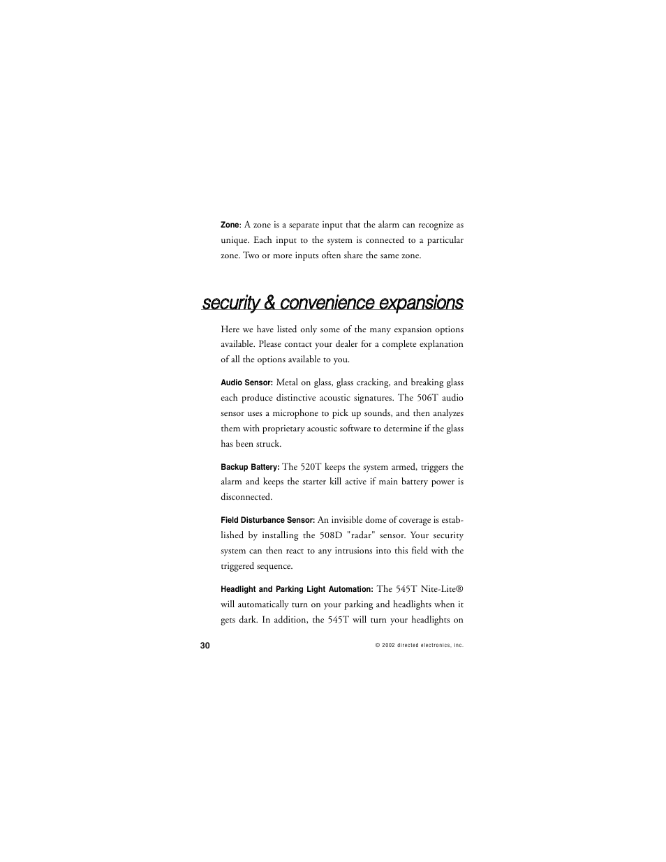 Directed Electronics 436 Series User Manual | Page 33 / 38