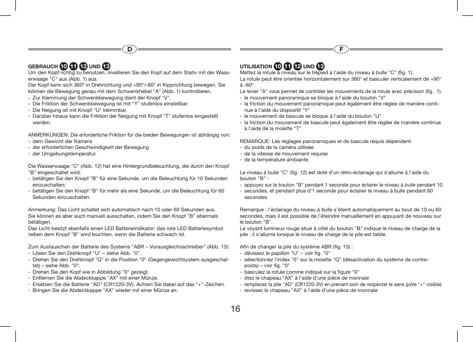 Manfrotto 509HD Video Head User Manual | Page 16 / 34