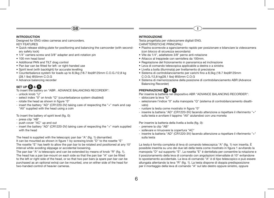 Manfrotto 509HD Video Head User Manual | Page 6 / 34