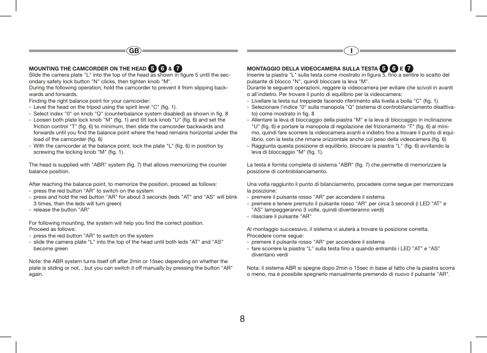 Manfrotto 509HD Video Head User Manual | Page 8 / 34