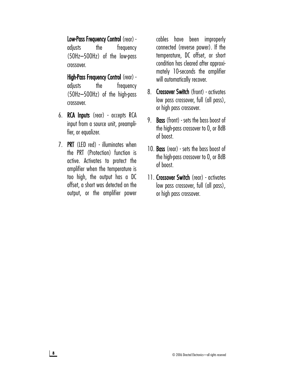 Directed Electronics XA-6004 User Manual | Page 8 / 20