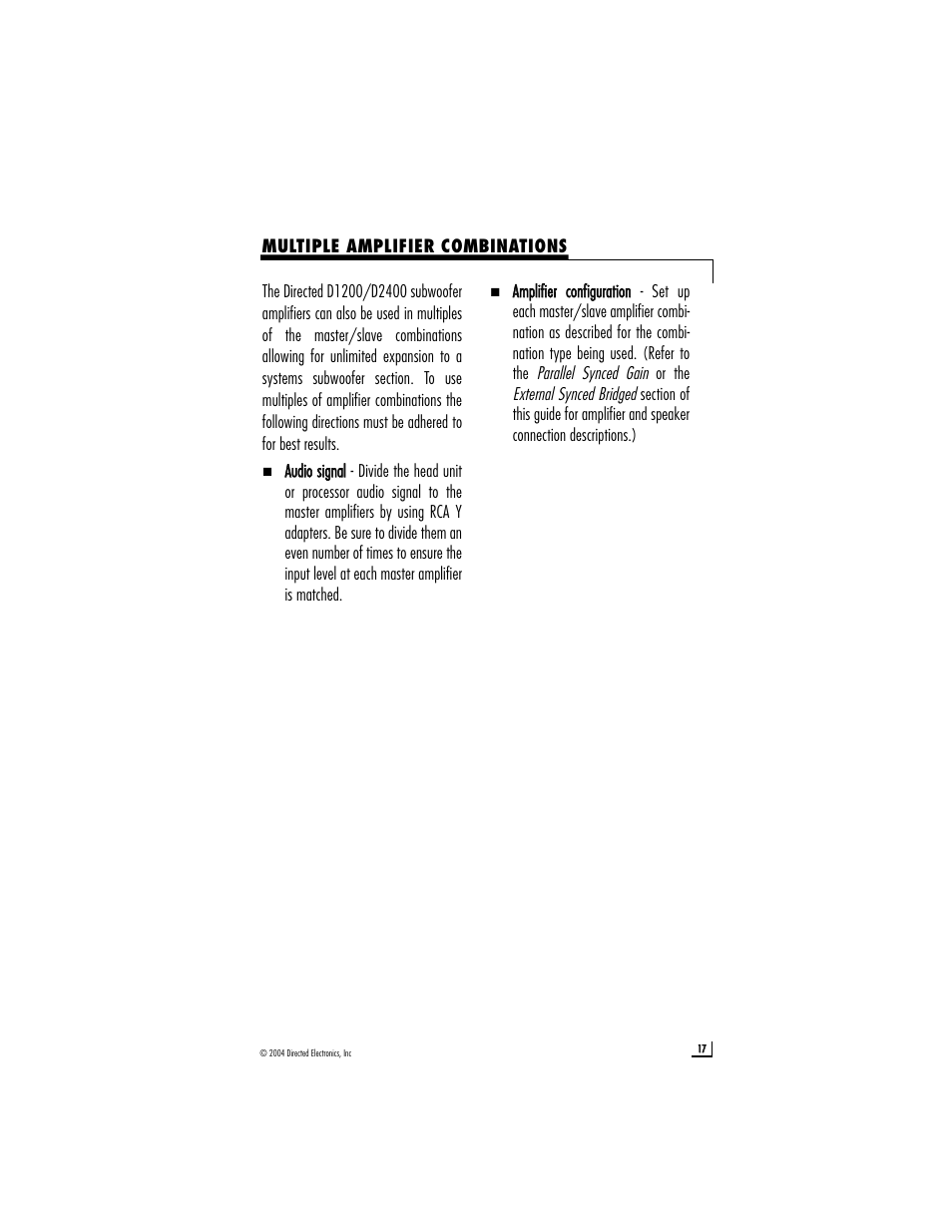 Directed Electronics D2400 User Manual | Page 17 / 22