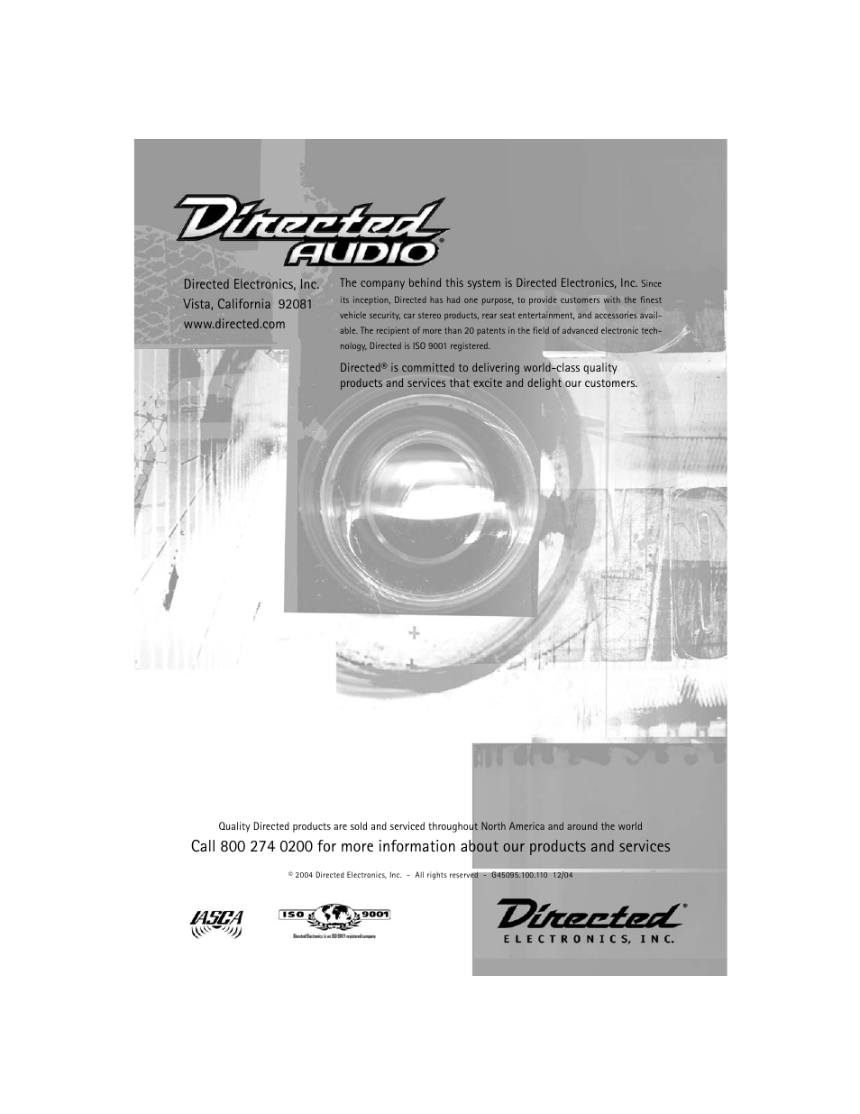 Directed Electronics D2400 User Manual | Page 22 / 22