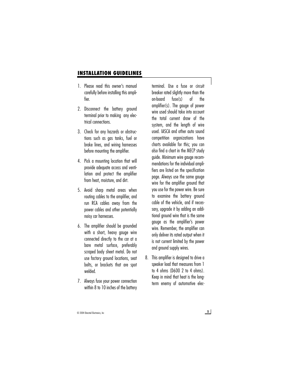 Directed Electronics D2400 User Manual | Page 5 / 22