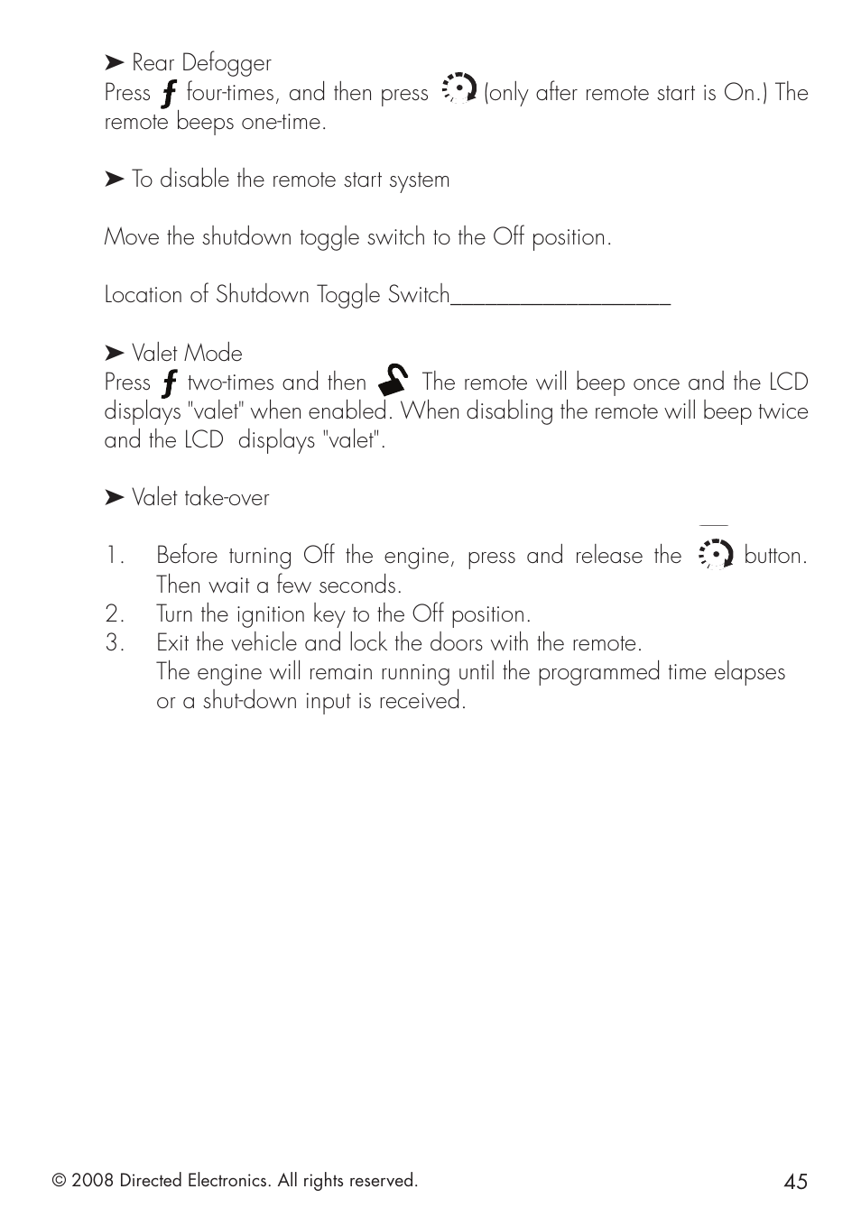 Directed Electronics 951 User Manual | Page 45 / 48