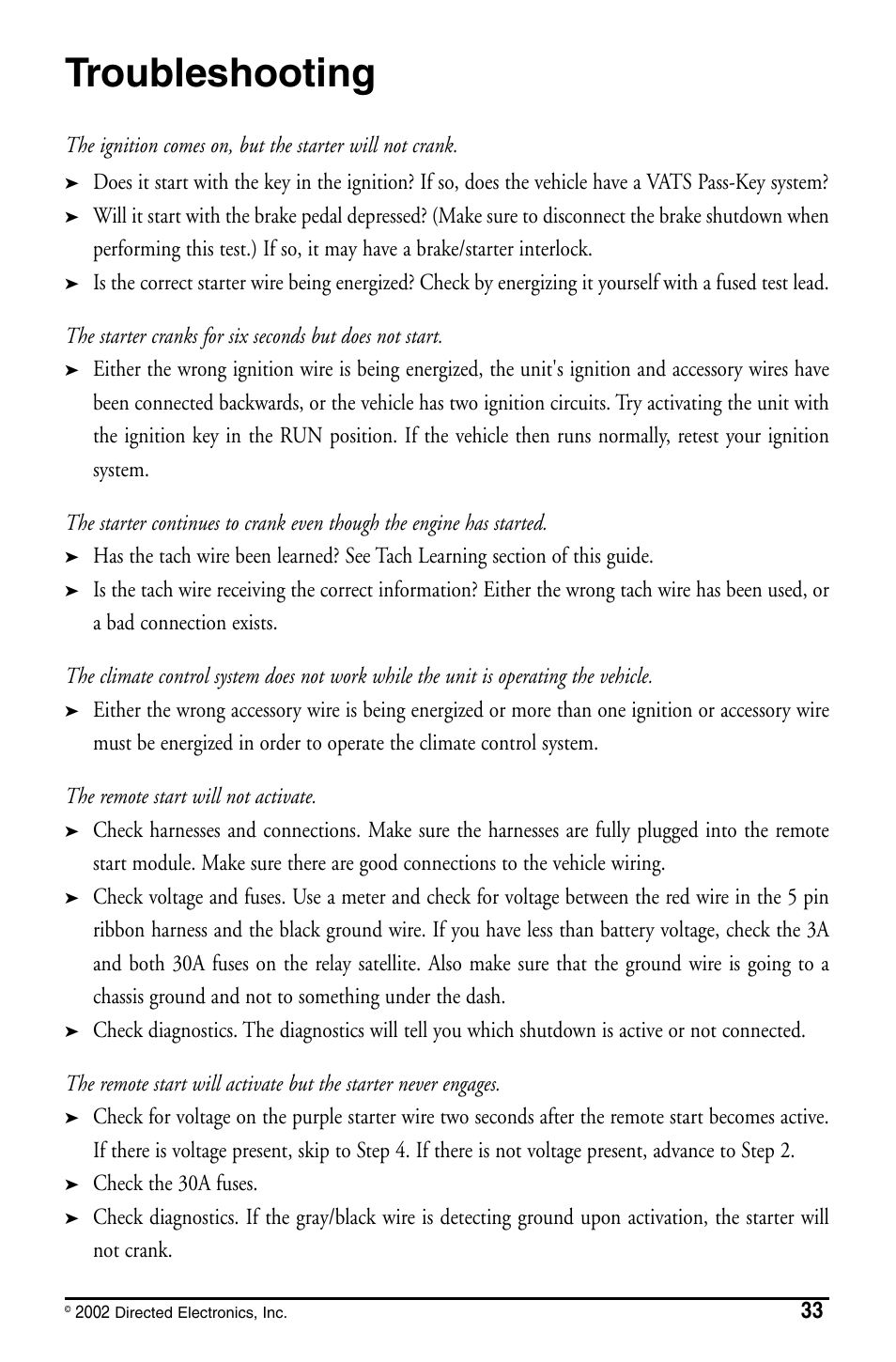 Troubleshooting | Directed Electronics PYTHON 480XP User Manual | Page 33 / 36