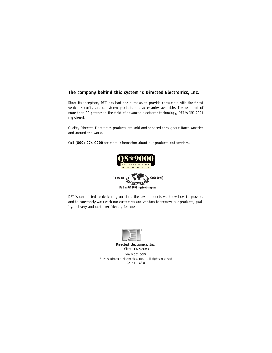 Directed Electronics 719T User Manual | Page 20 / 20