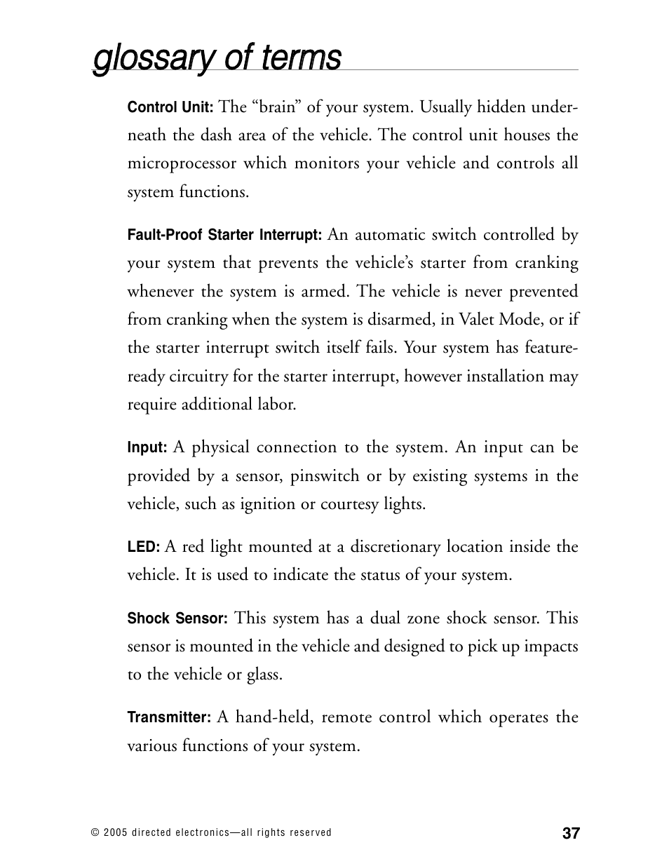 Directed Electronics RS2.1 User Manual | Page 40 / 45