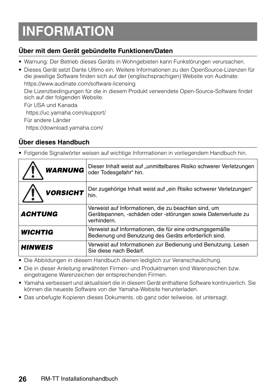 Information | Yamaha ADECIA RM-TT Wired Tabletop Array Microphone (Black) User Manual | Page 26 / 184