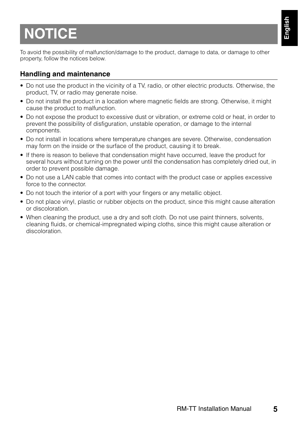 Notice | Yamaha ADECIA RM-TT Wired Tabletop Array Microphone (Black) User Manual | Page 5 / 184