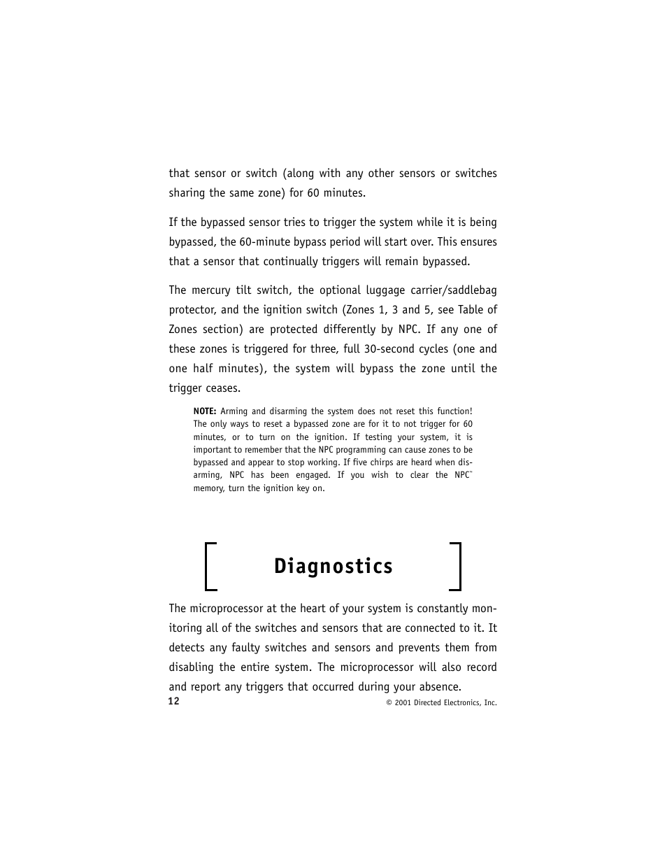 Diagnostics | Directed Electronics 2000 User Manual | Page 15 / 25