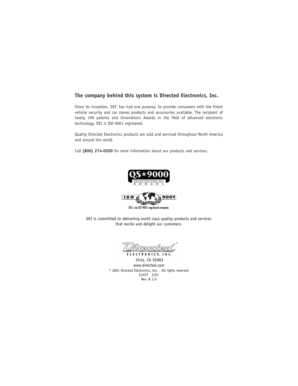 Directed Electronics 2000 User Manual | Page 25 / 25