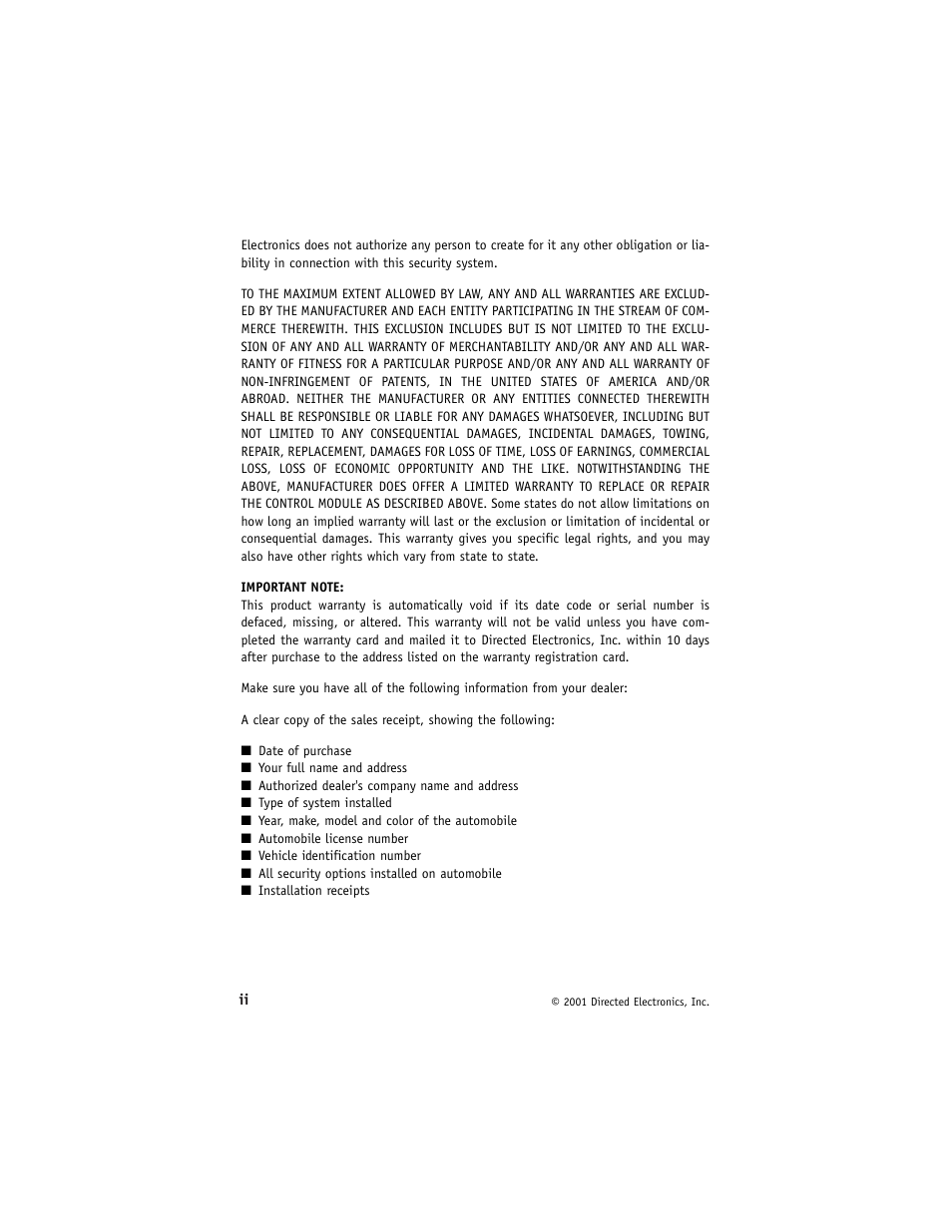 Directed Electronics 2000 User Manual | Page 3 / 25