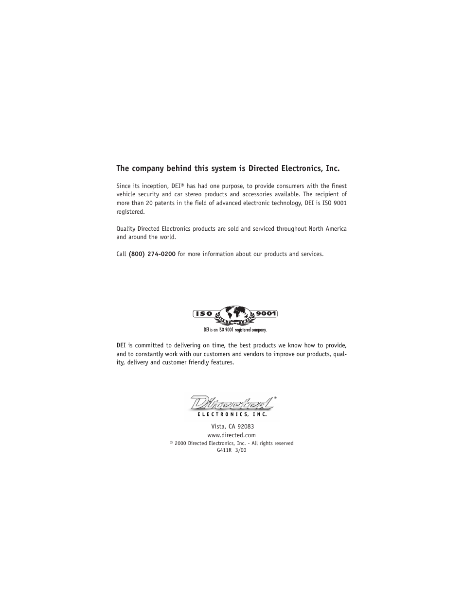 Directed Electronics 411R Series User Manual | Page 17 / 17