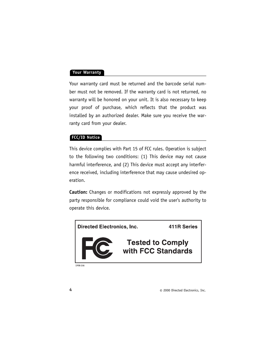 Directed Electronics 411R Series User Manual | Page 7 / 17